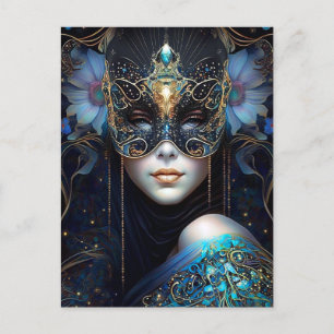 Fantasy Woman Wearing Mask Briefkaart