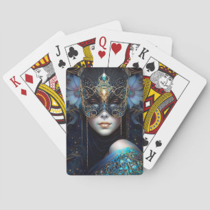 Fantasy Woman Wearing Mask Pokerkaarten