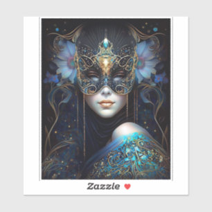 Fantasy Woman Wearing Mask Sticker