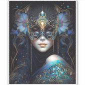 Fantasy Woman Wearing Mask Sticker (Voorkant)