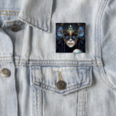 Fantasy Woman Wearing Mask Vierkante Button 5,1 Cm (In situ)