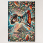 Fantasy Wonderland Alice Op Paddenstoel Legpuzzel (Verticaal)