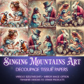 Fantasy Wonderland Konijn Alice Decoupage Tissuepapier