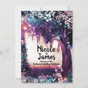Fantasy Woodland Betoverde Zomer Bos Bruiloft I Kaart