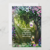 Fantasy Woodland Enchanted Forest Flowers Sweet 16 Kaart (Achterkant)