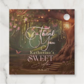 Fantasy Woodland Enchanted Forest Glow Sweet 16 Bedankjes Labels (Achterkant)