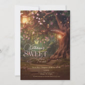 Fantasy Woodland Enchanted Forest Glow Sweet 16 Kaart (Voorkant)