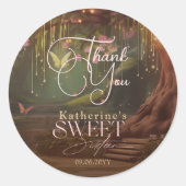 Fantasy Woodland Enchanted Forest Glow Sweet 16 Ronde Sticker (Voorkant)