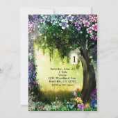 Fantasy Woodland Enchanted Glow Forest Flowers Kaart (Achterkant)