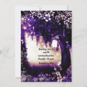 Fantasy Woodland Enchanted Paarse Forest Wedding Kaart (Achterkant)