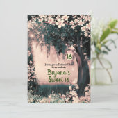 Fantasy Woodland Enchanted Pink Forest Sweet 16 I Kaart (Staand voorkant)