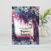 Fantasy Woodland Enchanted Summer Forest Sweet 16 Kaart (Staand voorkant)