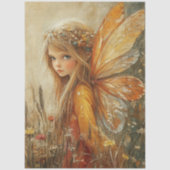 Fantasy Woodland Fairy with Wildflowers Decoupage Tissuepapier (Voorkant)
