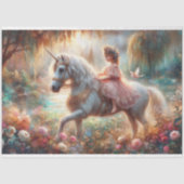 Fantasy Woodland Girl and Unicorn Decoupage  Tissuepapier (Voorkant)