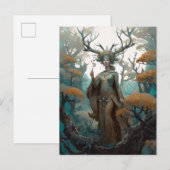 Fantasy Woodland Sorceress Magic Fantasy Briefkaart (Voorkant / Achterkant)