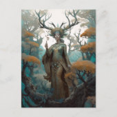 Fantasy Woodland Sorceress Magic Fantasy Briefkaart (Voorkant)