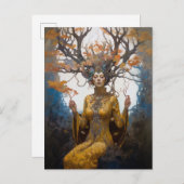 Fantasy Woodland Sorceress Magic Fantasy Briefkaart (Voorkant / Achterkant)