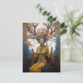 Fantasy Woodland Sorceress Magic Fantasy Briefkaart (Staand voorkant)