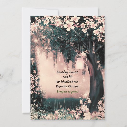 Fantasy Woodland verscheurde het roze bos in Kaart (Achterkant)