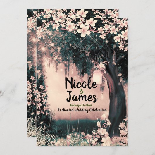 Fantasy Woodland verscheurde het roze bos in Kaart (Voorkant / Achterkant)