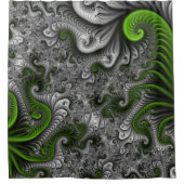 Fantasy World Green And Gray Abstract Fractal Art Douchegordijn (Voorkant)