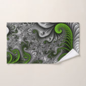 Fantasy World Green And Gray Abstract Fractal Art Handdoek (Handdoek)