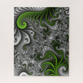 Fantasy World Green And Gray Abstract Fractal Art Legpuzzel (Verticaal)