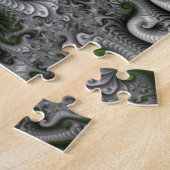 Fantasy World Green And Gray Abstract Fractal Art Legpuzzel (Zijkant)