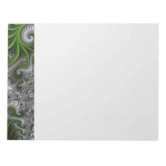 Fantasy World Green And Gray Abstract Fractal Art Notitieblok (Voorkant)