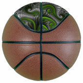 Fantasy World Green and Grey Abstract Fractal Art Basketbal (Rechts)