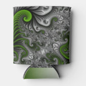 Fantasy World Green and Grey Abstract Fractal Art Blikjeskoeler (Voorkant)