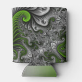 Fantasy World Green and Grey Abstract Fractal Art Blikjeskoeler (Achterkant)