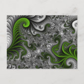 Fantasy World Green and Grey Abstract Fractal Art Briefkaart (Voorkant)