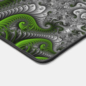 Fantasy World Green and Grey Abstract Fractal Art Bureaumat (Hoek)