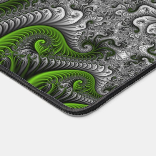 Fantasy World Green and Grey Abstract Fractal Art Bureaumat (Hoek)