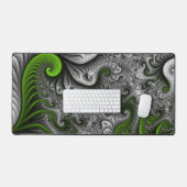 Fantasy World Green and Grey Abstract Fractal Art Bureaumat (Keyboard & Muis)
