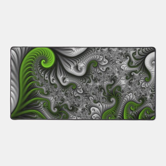 Fantasy World Green and Grey Abstract Fractal Art Bureaumat (Voorkant)