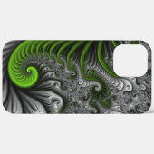 Fantasy World Green and Grey Abstract Fractal Art Case-Mate iPhone Case (Achterkant (horizontaal))