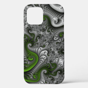 Fantasy World Green and Grey Abstract Fractal Art Case-Mate iPhone Case