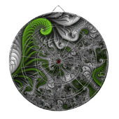 Fantasy World Green and Grey Abstract Fractal Art Dartbord (Voorkant)