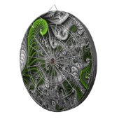 Fantasy World Green and Grey Abstract Fractal Art Dartbord (Voorkant Rechts)