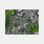 Fantasy World Green and Grey Abstract Fractal Art Fleece Deken (Voorkant (Horizontaal))