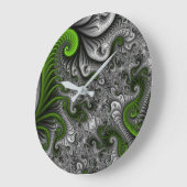 Fantasy World Green and Grey Abstract Fractal Art Grote Klok (Hoek)
