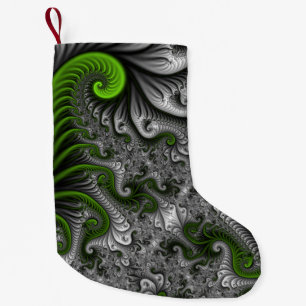 Fantasy World Green and Grey Abstract Fractal Art Kleine Kerstsok