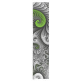 Fantasy World Green and Grey Abstract Fractal Art Korte Tafelloper (Voorkant)