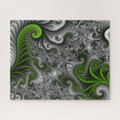 Fantasy World Green and Grey Abstract Fractal Art Legpuzzel (Horizontaal)