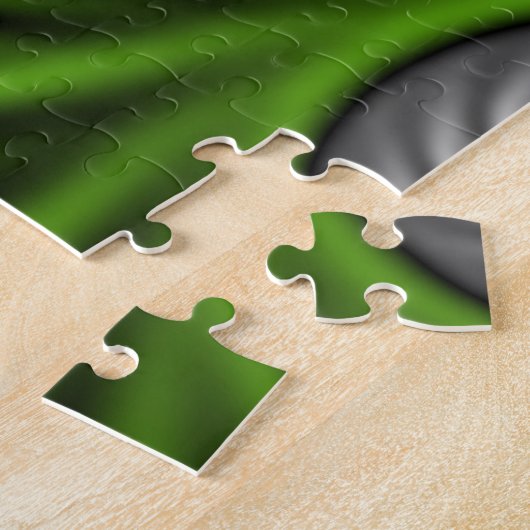 Fantasy World Green and Grey Abstract Fractal Art Legpuzzel (Zijkant)