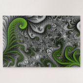 Fantasy World Green and Grey Abstract Fractal Art Legpuzzel (Horizontaal)