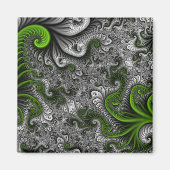 Fantasy World Green and Grey Abstract Fractal Art Magneet (Voorkant)