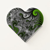 Fantasy World Green and Grey Abstract Fractal Art Notitieboek (Achterkant)